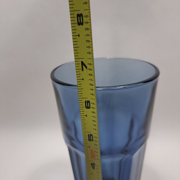 Libbey Duratuff Gibraltar Dusky Blue Cooler Glass 16oz Vintage - Picture 3 of 7